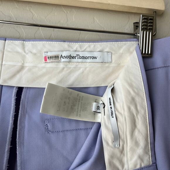 Another Tomorrow Lilac Purple Merino Wool Straight Leg Classic Trouser Pants 10 - Picture 8 of 12